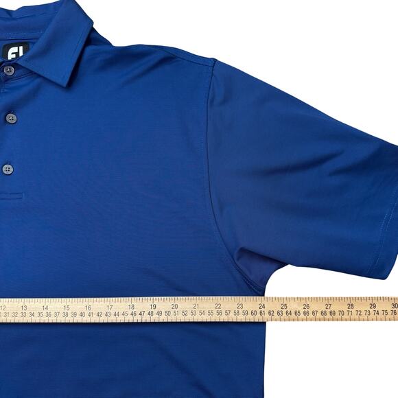 FootJoy Polo Shirt Men's L Blue Performance Outdoors Golf Preppy FJ Course Logo - Picture 8 of 9